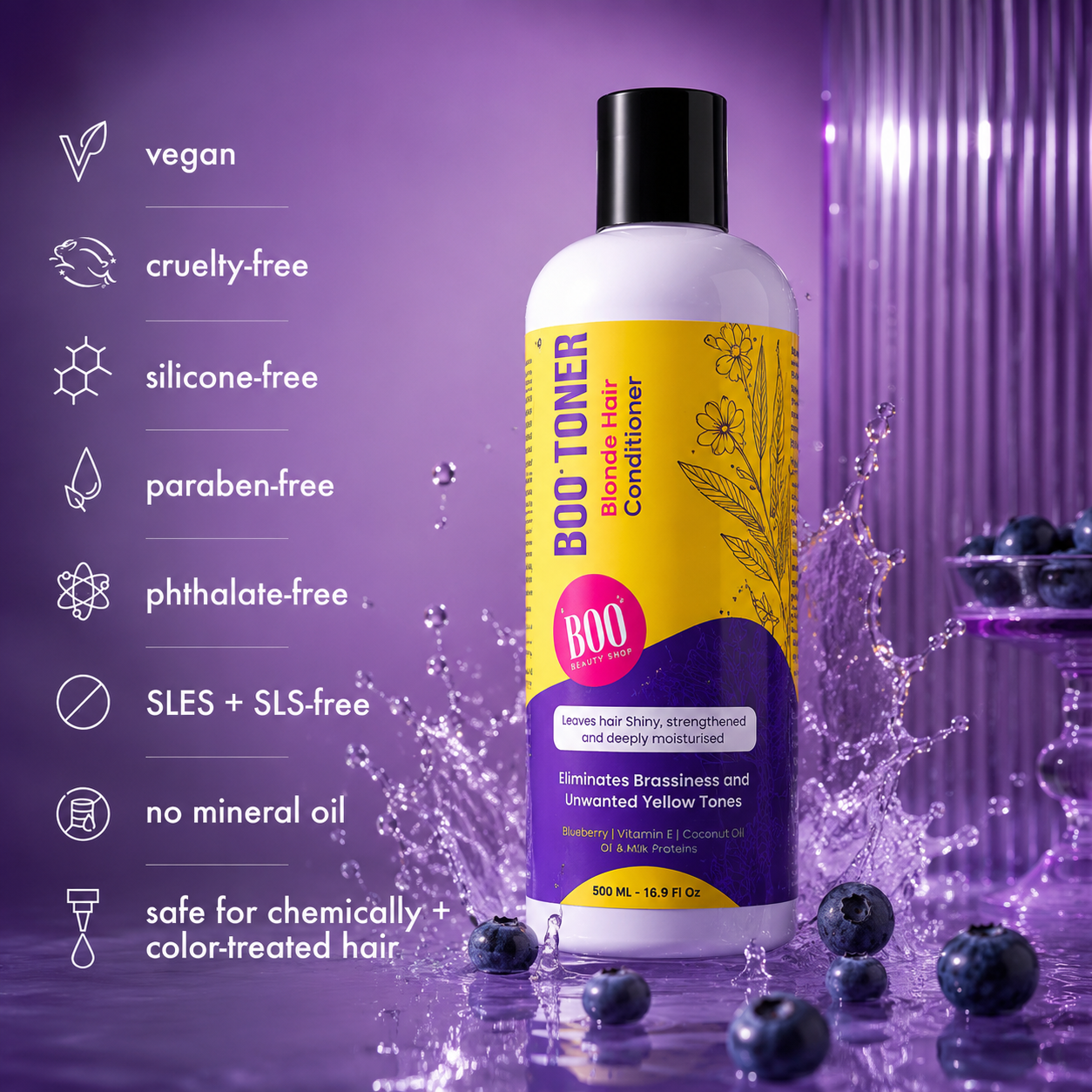 BOO Toner For Blonde Hair (Purple Toner) 500ml