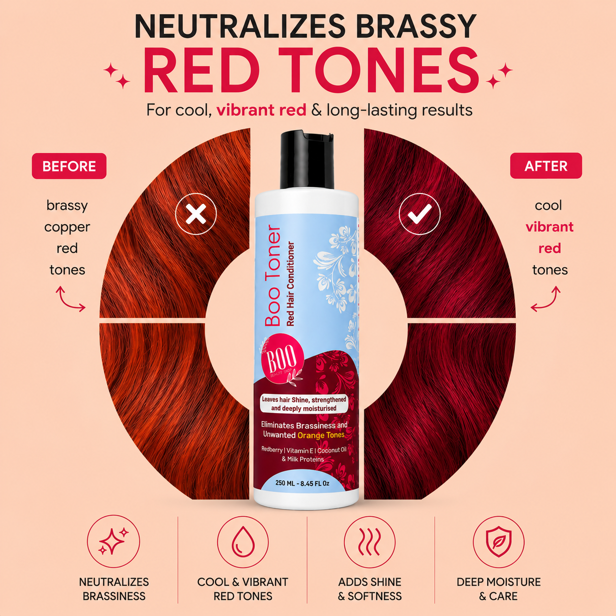 BOO Toner For Red Hair (Red Hair Refresh) 500ml