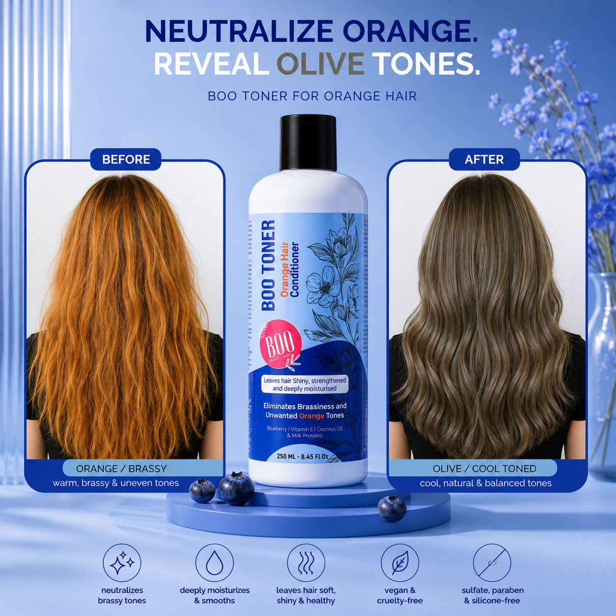BOO Toner For Orange Hair (Blue Toner) 250ml
