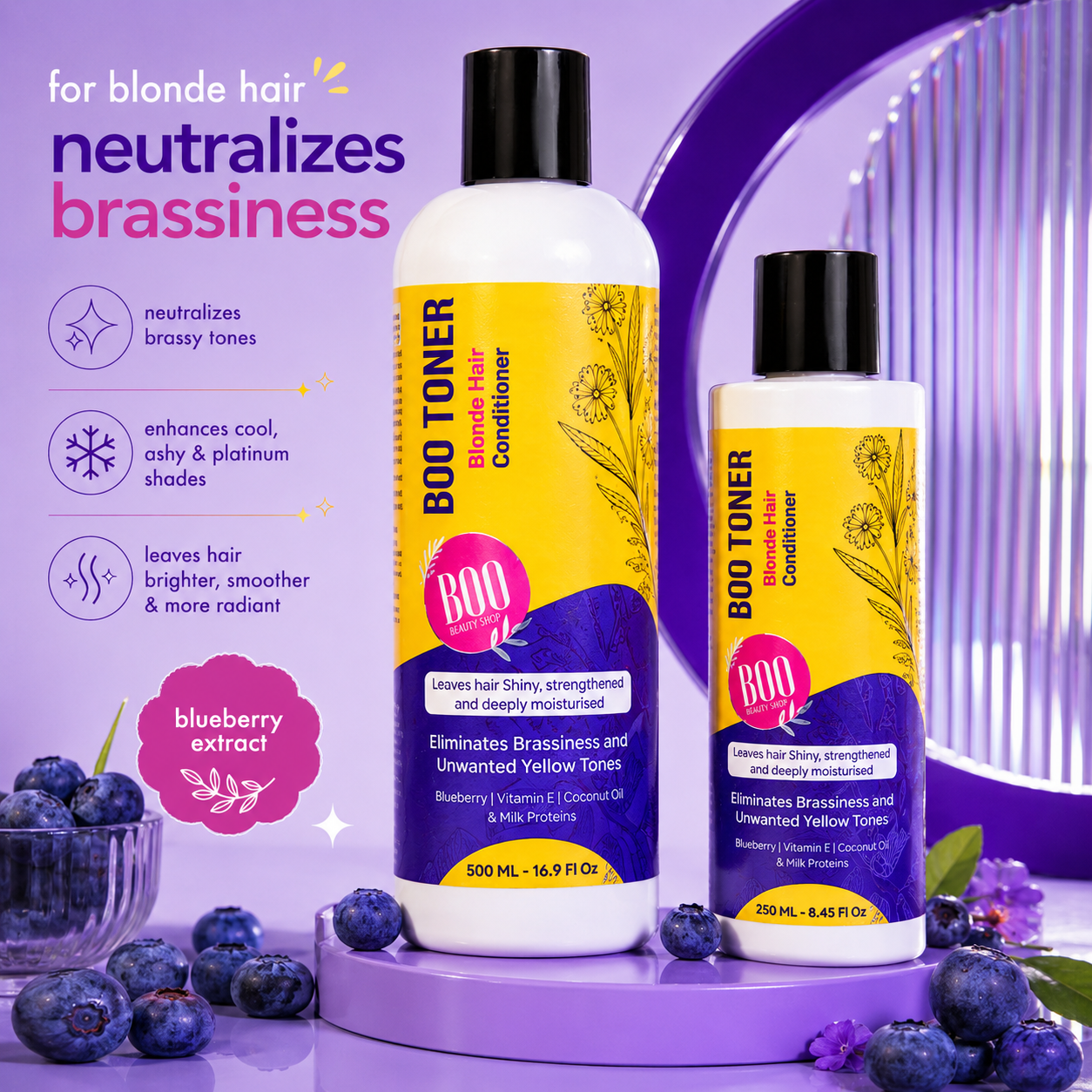 BOO Toner For Blonde Hair (Purple Toner) 250ml