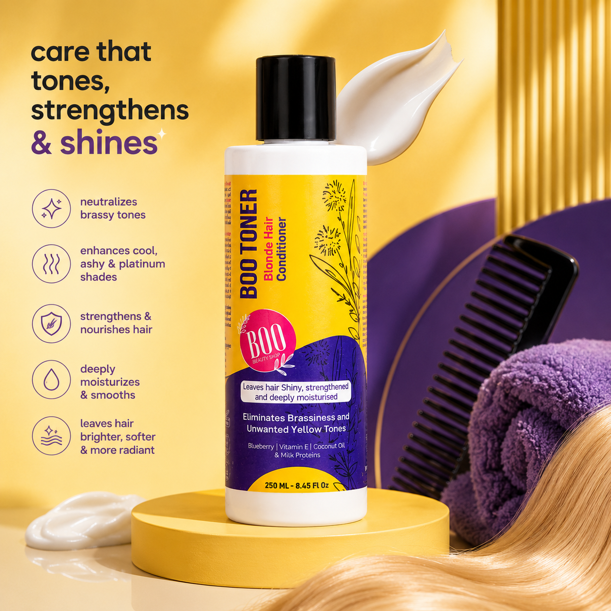 BOO Toner For Blonde Hair (Purple Toner) 250ml